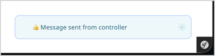 Controller message displayed as a flash message in the browser Notification in back office